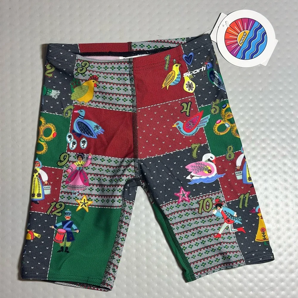 Sporti swim Jammer bathing suit swimsuit size‎ 24 holiday Christmas festive NWT